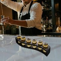 Khay đựng cốc thủy tinh Giá đỡ cuộn 6 lỗ Barware Display Organizer Dễ dàng