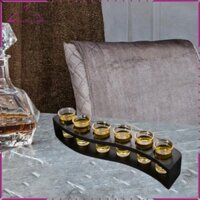 Khay đựng cốc thủy tinh Giá đỡ cuộn 6 lỗ Barware Display Organizer Dễ dàng