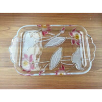 KHAY ĐỰNG CỐC THỦY TINH - VD38 - TRẮNG SEN HỒNG