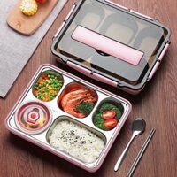 Khay đựng cơm 5 ngăn inox 304 có nắp giữ nhiệt chống tràn tiện lợi - KhoSỉ102
