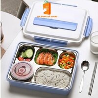 Khay đựng cơm 5 ngăn khay đựng thức ăn  cơm văn phòng Inox cao cấp trống tràn