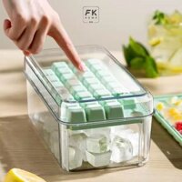 Khay đựng đá thông minh, khay làm đá tủ lạnh nhựa FEEKA có hộp và nắp để tủ lạnh kèm hộp