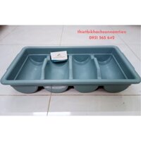 Khay đựng dao muỗng nĩa 4 ngăn, rack nhựa chia thìa nĩa