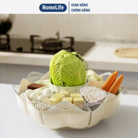 Khay Đựng Đồ Ăn Lẩu 7 Ngăn Có Đế Xoay 360 Độ, Rổ Đựng Rau Ăn Lẩu Chia Ngăn Tiện Lợi Gọn Gàng