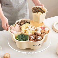 Khay đựng đồ ăn lẩu nhiều ngăn /Rổ nhựa đựng rau, củ, có từng khay tách rời và thoát nước tiện ích