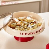 Khay đựng đồ chân cao HUNIU, Giỏ đựng rau củ dung tích lớn bằng nhựa, Đa chức năng có nắp thoát nước Hộp kẹo ăn nhẹ Bàn