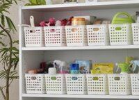 Khay đựng đồ đa năng Nhật Bản Inomata Stock Basket - Hàng nội địa Nhật Bản Made in Japan - Size S IN-4572 - Màu trắng White