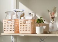 Khay đựng đồ đa năng Nhật Bản Inomata Stock Basket - Hàng nội địa Nhật Bản Made in Japan - Size S IN-4572 - Màu hồng nhạt  Light Pink