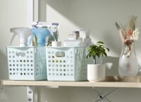 Khay đựng đồ đa năng Nhật Bản Inomata Stock Basket - Hàng nội địa Nhật Bản Made in Japan - Size S IN-4572 - Màu xanh mint Light Blue