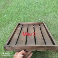 Khay đựng đồ gỗ decor mầu vintage 24 x 34 x 4,5cm - khay đựng đồ ăn - khay gỗ pallet