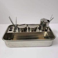 Khay đựng dụng cụ y tế inox 3 cốc