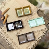 Khay Đựng Gia Vị Hai Ngăn Men Hoả Biến Của Tâm Gia Bát Tràng Dùng Cho Gia Đình, Sử Dụng Được Máy Rửa Bát