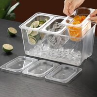 Khay đựng gia vị ướp lạnh có hộp đựng cho quán trà sữa BBQ ngoài trời