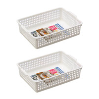 Khay Đựng Giấy A4 Có Tay Cầm Màu Trắng - Nội Địa Nhật Bản - 2 cái