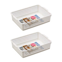 Khay Đựng Giấy A4 Có Tay Cầm Màu Trắng - Nội Địa Nhật Bản - 2 cái