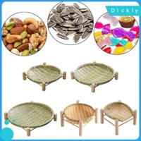 Khay đựng giỏ bằng tre Khay đựng đồ lặt vặt tròn thủ công Rau củ