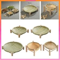Khay đựng giỏ tre Giỏ đựng bánh mì tròn có giá đỡ đồ lặt vặt Rau củ