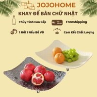 Khay Đựng Hoa Quả Chữ Nhật Dáng Cong, Đĩa Đựng Bánh Kẹo Nhựa PET P009 - JOJO