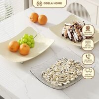 Khay đựng hoa quả, khay đựng bánh kẹo, đĩa đựng trái cây sang trọng chất liệu nhựa ABS màu trắng kem  Odela Home