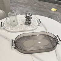 Khay Đựng Ly Có Quai Hình Chữ Nhật Cao Cấp Sang Trọng