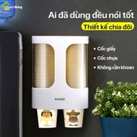 Khay đựng ly giấy DION gắn tường, hộp treo tường đựng cốc giấy có nắp đậy tránh bụi bẩn, hộp đựng ly