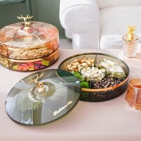 Khay Đựng Mứt, Bánh Kẹo Hình Tròn Acrylic 2 Tầng