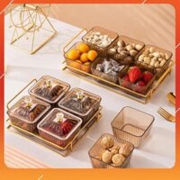 Khay đựng mứt tết 6 ngăn cao cấp, Hộp đựng bánh kẹo hoa quả  sang trọng bằng MIKa