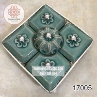 Khay Đựng Mứt Tết Bằng Sứ Bát Tràng Vuông – 17005