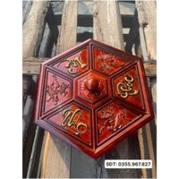 Khay Đựng Mứt Tết - Bánh Kẹo Nhựa Màu Gỗ Đẹp Cao Cấp