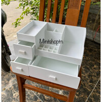 Khay đưng mỹ phẩm max 35cm màu trắng , tủ đựng mỹ phẩm , hộp đựng đồ trang điểm , tủ đựng đồ trang điểm
