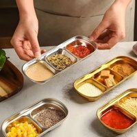 Khay đựng nước chấm inox 2 ngăn tiện dụng