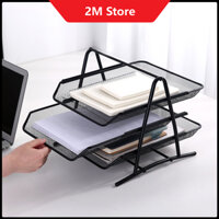 Khay Đựng Tài Liệu 3 Tầng Khung Kim Loại, Giá Để Hồ Sơ Tài Liệu Văn Phòng Chắc Chắn