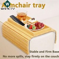 Khay đựng tay đi văng WAPKTY, Bàn tay ghế Sofa bằng gỗ có thể gập lại, Khay đựng tay ghế Sofa chống trượt di động tiết kiệm không gian cho đồ ăn nhẹ / cốc / điện thoại