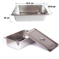 Khay đựng thạch - kem - topping inox 1/3
