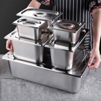 Khay đựng thạch trà sửa inox (sâu 10cm) 11x18cm/ 16x18cm/ 16.5x27cm/ 18x32.5cm