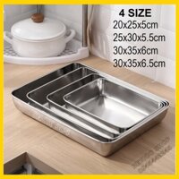 Khay đựng thức ăn inox 304 | KT: 30x35x6cm, 35x40x6.5cm