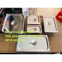 Khay đựng Topping đáy sâu 10cm inox 304 hàng loại 1 kèm nắp đậy (nắp va khay co in logo EAST)