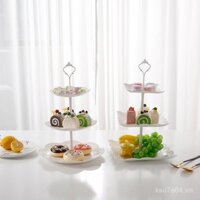 Khay đựng trái cây 3 tầng phong cách Châu Âu Khay đựng bánh nhiều tầng phòng khách khay trái cây sấy khô Khay đựng đồ trang trí bàn tráng miệng trà chiều