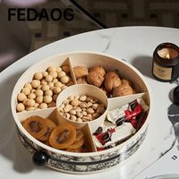 Khay đựng trái cây FEDAOG, Hộp đựng đồ ăn nhẹ kẹo 5 lưới xoay, Vỏ trong suốt kín bền có nắp đậy Bảo quản hạt hộ gia đình