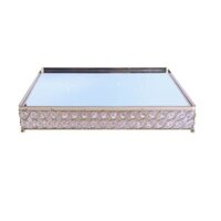 Khay đựng trái cây pha lê cao cấp cho phòng khách, khay đựng mỹ phẩm hình oval, khay đựng rượu vang đỏ kiểu Pháp sang tr