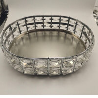 Khay đựng trái cây pha lê cao cấp cho phòng khách, khay đựng mỹ phẩm hình oval, khay đựng rượu vang đỏ sang trọng