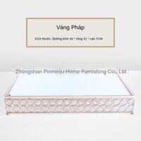 Khay đựng trái cây pha lê cao cấp cho phòng khách, khay đựng mỹ phẩm hình oval, khay đựng rượu vang đỏ kiểu Pháp sang tr