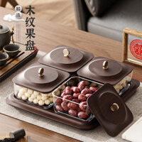 Khay đựng trái cây sấy khô bằng gỗ chống bụi Hạt gỗ Hộp đựng đồ ăn nhẹ kín màu nâu Hộp đựng hạt chống ẩm Hộp đựng kẹo lưới Hộp đựng kẹo lễ hội Tấm trái cây Bốn lưới Đĩa trái cây