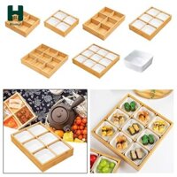 Khay đựng trái cây tre Homyl, Khay phục vụ hạt và kẹo, Hộp đựng hạt đa chức năng