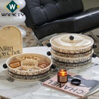 Khay đựng trái cây WAPKTY, có nắp Hộp đựng đồ ăn nhẹ kẹo 5 lưới, Vỏ trong suốt xoay Hạt kín Bảo quản hộ gia đình