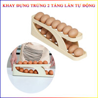 Khay Đựng Trứng 2 Tầng Lăn Tự Động Để Tủ Lạnh Thông Minh 36X8Cm