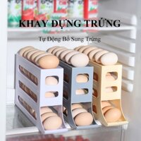 Khay đựng trứng lăn tự động bằng nhựa hộp đựng trứng thông minh tiện lợi không chiếm chỗ tiết kiệm không gian