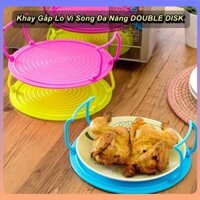 Khay Gấp Lò Vi Sóng DOUBLE DISK Cao Cấp Có Thể Gập Lại 💯Store VN💯