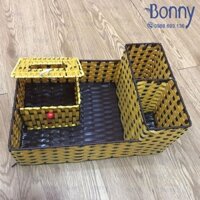 Khay giả mây đa năng đựng đũa muống, giấy ăn, gia vị