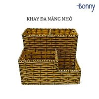 Khay giả mây đa năng nhỏ đựng đũa muống, giấy ăn, gia vị